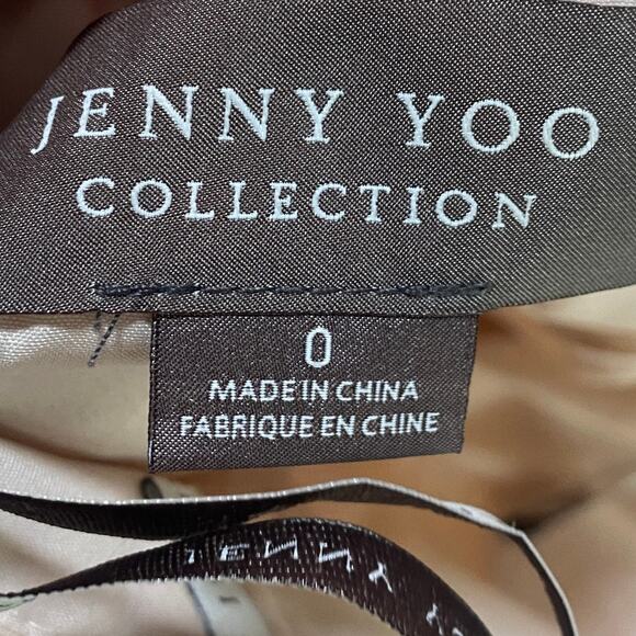 Jenny Yoo BHLDN Inesse Gown Chiffon Blouson Fit & Flare V Neck Desert Rose 0 - Picture 8 of 10